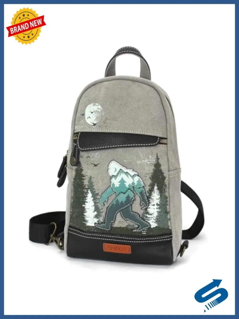 Canvas Sling Bag RFID Protected Crossbody Backpack with Adjustable Strap